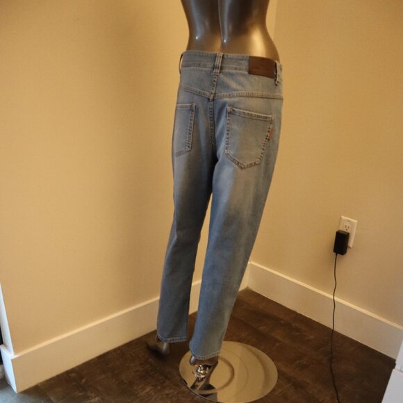 Brunello Cucinelli Monili Jeans Blue Distressed Relax Tapered Leg Denim Size 6 - Picture 6 of 10
